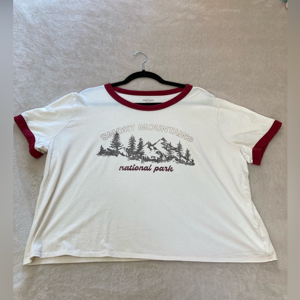 cute Arizona Jeans junior’s ringer tee ! !